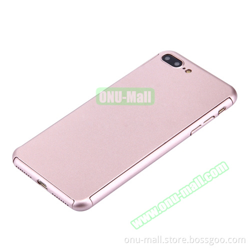 Full Coverage PC Protective Case for iPhone 7 Plus with Tempered Glass Screen Film
